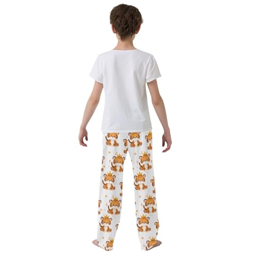 Pajama Pants Cute Tigers with Crown PJ Bottoms Sleepwear Lounge Sleep Pant with Pockets3