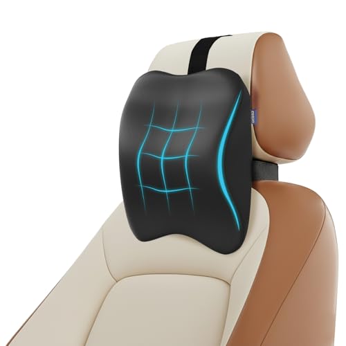 Image of Orista Premium Car Neck Rest Pillow | 2 Years Warranty | Memory Foam Neck Pillow for Car, Headrest Cushion for Neck & Cervical Support - Relieves Neck Pain & Fatigue | Black Velvet
