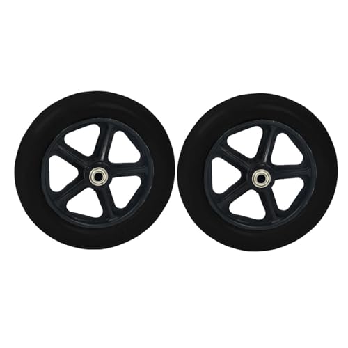 LHX 8-inch Wheelchair Front Wheel Accessories Scooter Replacement Parts 1 Pair of Solid Tires with Bearings Wear-Resistant and Durable(Gris)