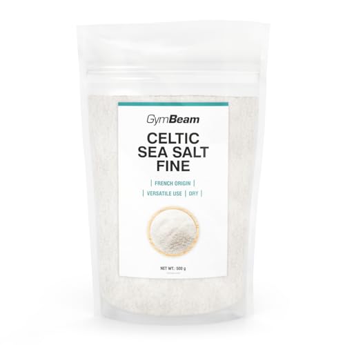 Sal marina celta GymBeam, sin refinar, finamente molida, color gris, 500 g