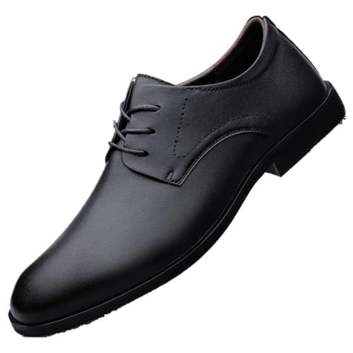 Men's Leather Lace Up Block Heel Business Casual Formal Shoes Office Work Low Top Dress Shoes Casual Work Office Comfortable Business Shoes