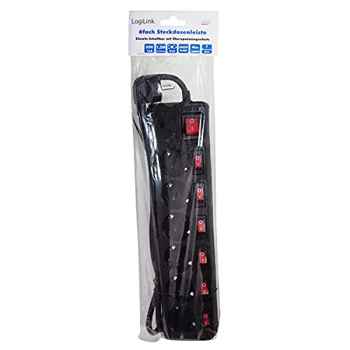 Bases múltiples de 6 salidas AC LogiLink LPS233 interior con cable 1,5m 6