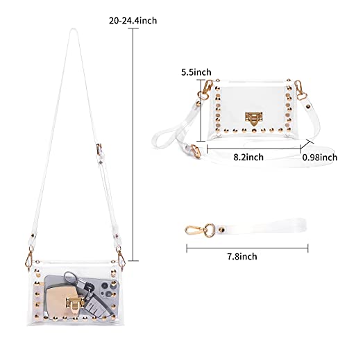 Image of MOETYANG Transparent Clutch Clear Purse Crossbody Shoulder Bags Stadium Approved Bags
