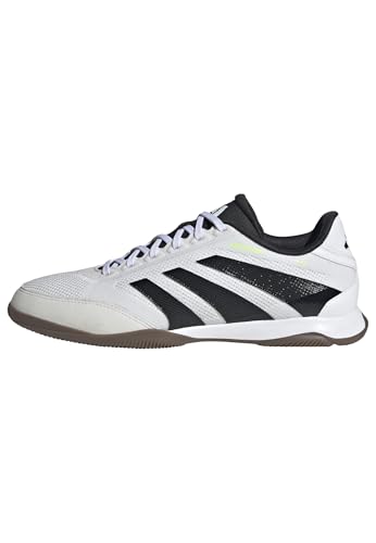 adidas Mixte Predator League Indoor Football Boots, Cloud White/Core Black/Lucid Lemon, 40 EU