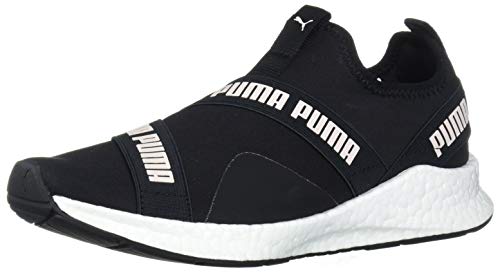PUMA Women's NRGY Star Slip-ON Sneaker, Black-Pearl White, 9 M US