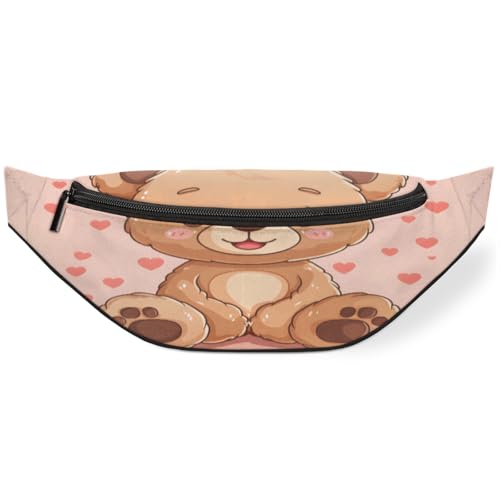 Love Cute Bears Fanny Pack for Women Men Waist Pack Crossbody Bag with Adjustable Belt for Travel Hiking Running Cycling Festivals