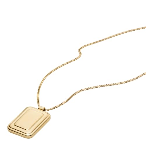 Image of Fossil Women's Gold-Tone Stainless Steel Pendant Chain Necklace for Women