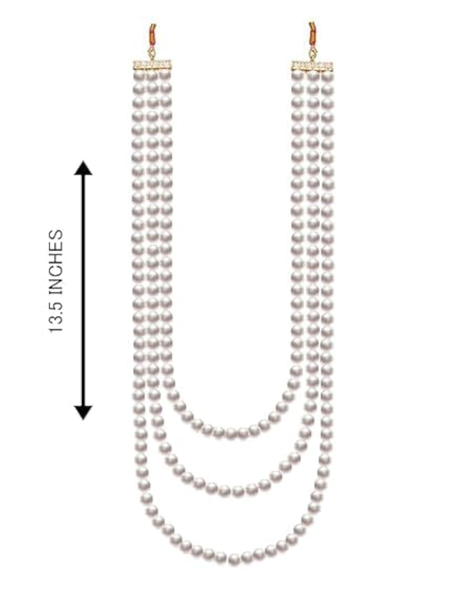 Art Jewellery Pink Pearl Three Layer Groom Necklace