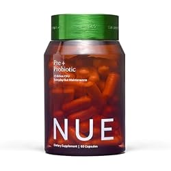 The Nue Co. Pre + Probiotic Supplement - Synbiotic & Spore Based Formula for Daily Gut Balance - Vegan & Gluten Free Immune Supplement - Supports Digestive Wellness, Immunity & Skin | 60 Capsules
