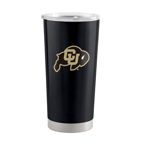 Image of Logo Brands 20 oz Powder Coat Tumbler- Insulated Tumbler with Lid for Water, Iced Tea or Coffee, Smoothie and More