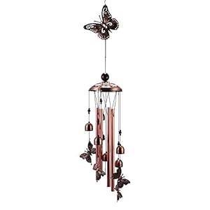 UCISACOLT Vlinders Kleur Veranderende LED Solar Wind Chimes Lights Mobiele Wind Chime met Aluminium Buizen Outdoor…