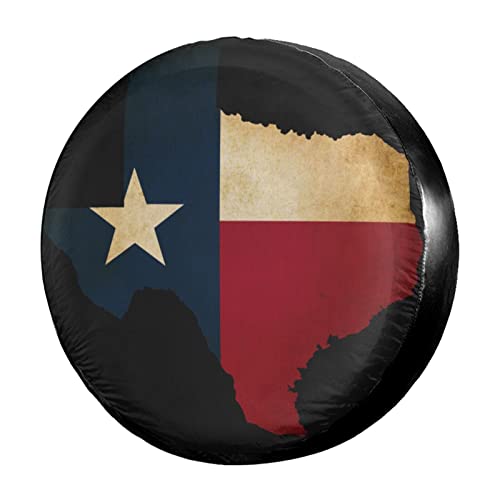 Delerain Texas Flag Spare Tire Covers for RV Trailer SUV Truck and Many Vehicle, Wheel Covers Sun Protector Waterproof (15 Inch for Diameter 27