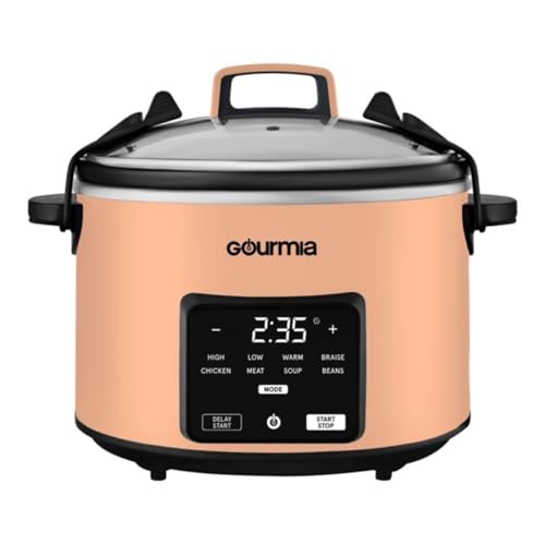 Comparison: Best 4.5 Quart Slow Cooker 10 Gourmias 4.5 QT Digital Programmable Slow Cooker with 5 Presets, Keep Warm Function, Dishwasher Safe Stoneware Pot, Compact Design – (Peach)