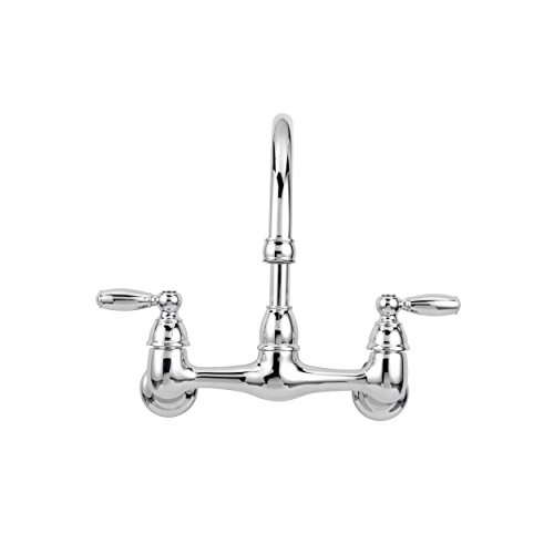 Peerless Claymore 2-Handle Wall-Mount Kitchen Sink Faucet, Chrome P299305LF