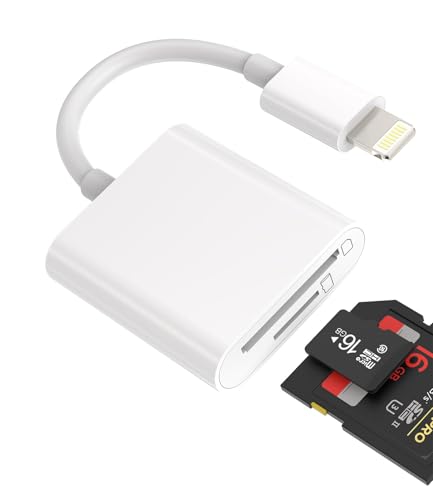 【Design a Trasferimento Rapido】Il lettore di schede SD/Micro SD per lightning trasferisce foto o video dalla fotocamera o dalla scheda di memoria all'iPhone o all'iPad a una velocità di 20 MB/s ~ 30 MB/s. Per gli utenti di iPhone e iPad, questo è il il modo migliore per copiare foto o video dalla scheda SD/Micro SD all'iPhone o all'iPad, puoi risparmiare molto tempo per fare cose più significative.