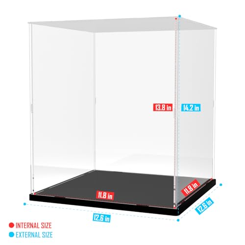 Image of Choowin Acrylic Display Case for Lego Boutique Hotel 10297 for Lego Hocus Pocus 21341 for Modular Buildings Thickened Clear Display Cases for Collectibles Assemble Dustproof Display Box(Black)
