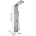 Happybuy 5 in1 Shower Panel Tower System Brushed Silver Stainless Steel Multi-Function Shower Panel with Spout Rainfall Waterfall Massage Jets Tub Spout Hand Shower for Home Hotel Resort Split Type