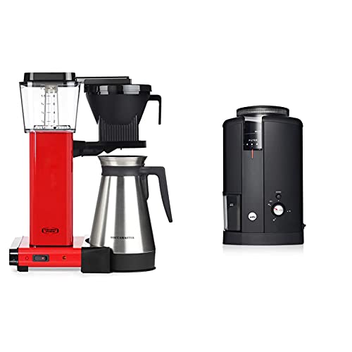 Moccamaster Filter Kaffeemaschine KBGT Thermos, 1.25 Liter, 1450 W, Red & Wilfa SVART AROMA Kaffeemühle - Bohnenbehälter…