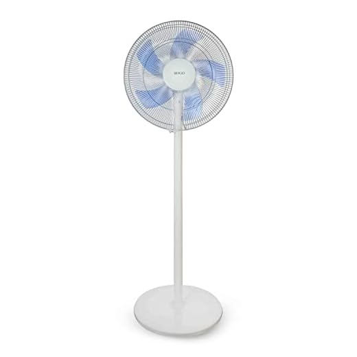 SOGO Ventilador de Pie Potente y Silencioso, Ventilador de Suelo Ocsilante de altura 90 o 125 cm con 3 velocdades, Diámetro 40cm, 5 aspas, 50W, color Blanco (SS-21245-W)