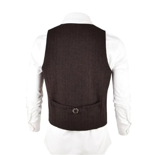 Generic Mens Tweed Vest Suit Slim Fit Wool Blend Single Breasted Waistcoat Men Waist Coat4