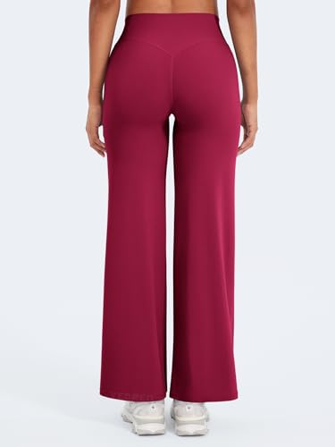 Image of YEOREO Ease Workout Leggings Womens Straight Leggings Eddiy Gym Yoga Pants | 29 inch /31.5 inch /33 inch /35 inch,No Front Seam,High Waist,Buttery,Booty Lifting,Wide Leg