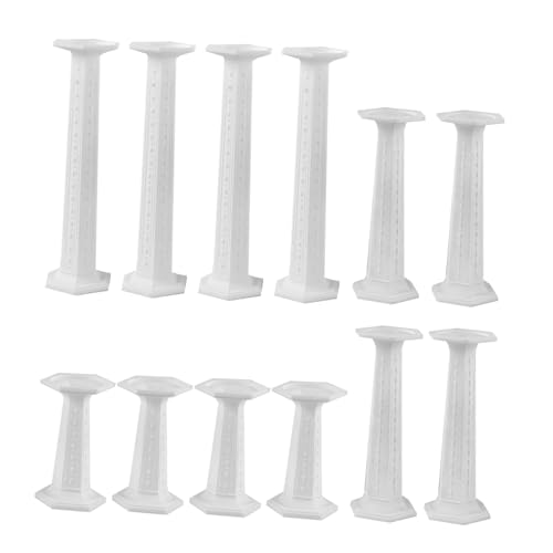 Yardenfun 12pcs Decor Roman Column Roman Pillars for Doll House Weddings Pillars Roman Statue Roman Pillar Statue Photo Prop Weddings Column Roman Pillar Ornament Rome White Mini