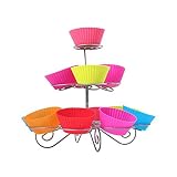 PERFECTO PARA: puede usar este soporte de metal para magdalenas para sus ocasiones especiales como fiestas, bodas, baby showers, graduación, acción de gracias, halloween, navidad, etc.
