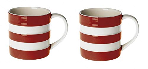Cornishware Set mit 2 Espressotassen mit rot-weißen Streifen, 170 ml Cover