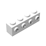 32 Piece Brick, 1 x 4 with Studs on Side, White, Compatible with Lego Parts and Pieces