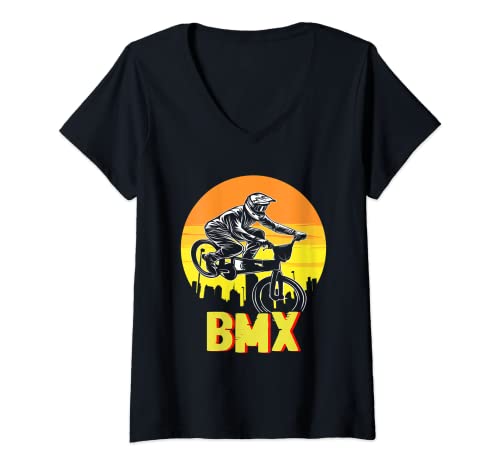 Mujer BMX | Deportes Extremos | Ciclista Ciclista BMX Camiseta Cuello V