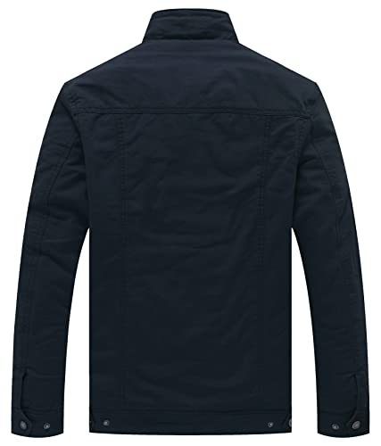 Image of WenVen Men's Military Jacket Fleece Lined Winter Puffer Coat Cotton Windbreaker Parka