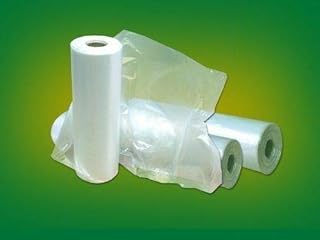 Bags on a Roll Fruit Bag and Vegetable Clear Plastic Butchers Counter Bag High Density Poly/Polythene Counter Bags 9"x14"x18" (1 Roll - 250 Bags)
