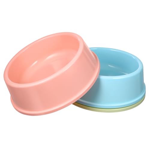 Ipetboom 3個中号キャンディーカラー丸型ペット用食器 犬猫対応プラスチック製 食洗機対応 飽きない色合い 丈夫で衛生的