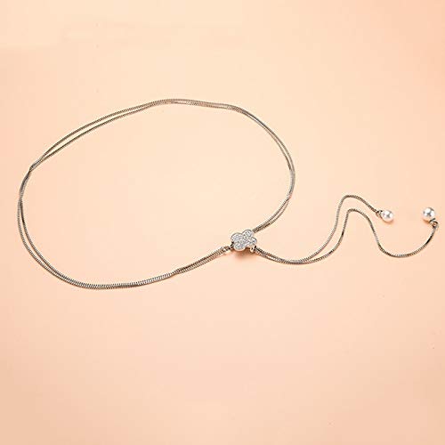 1 Pcs Woman Belly Waist Chain Lady Simple Belts Body Jewelry Women Belt Dress Accessories (Color : White-Fruit peach5)3