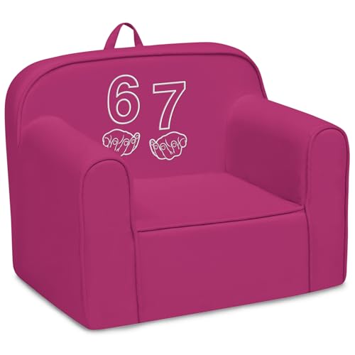 Image of Delta Children 6-7 Cozee Chair - Foam Kids Chair for Ages 18 Months and Up, Hot Pink