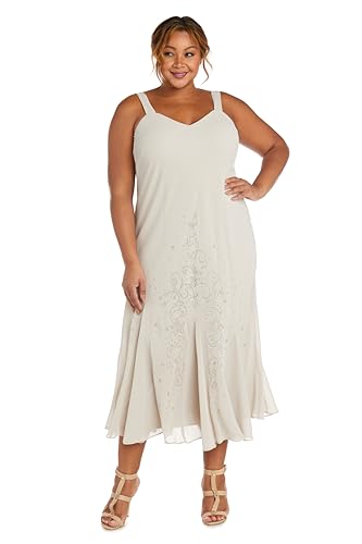 Image of R&M Richards Women's Beaded Pebble Georgette Evening Suit- Mother of The Bride, Cocktail Attire, Wedding Guest