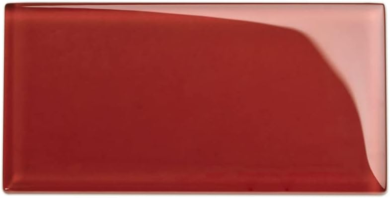 Get Special Price Giorbello Glass Subway Backsplash Tile, 3 x 6, Ruby Red