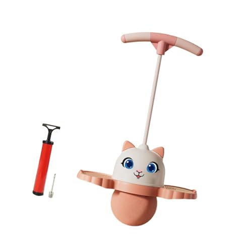 Menolana Pogo Jump Ball,High Jumping Toy, with Adjustable Handle, Jump Board for Toys Body Training Assistant, Pink