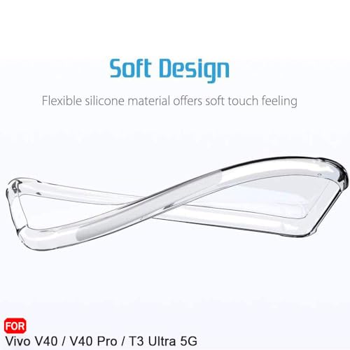 Image of TheGiftKart Crystal Clear Back Cover Case for Vivo V40 / V40 Pro / T3 Ultra 5G | Shockproof Soft TPU Case | Cushioned Edges for Ultimate Protection Back Cover Case (TPU, Transparent)