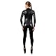 Rubberfashion Damen Kunstleder Catsuit - Ganzkörperanzug Schritt Offen - Kostüm Schwarz S