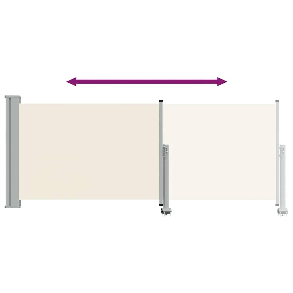 vidaXL Tenda da Sole Laterale Retrattile 100x300 cm Crema Parasole Frangivento