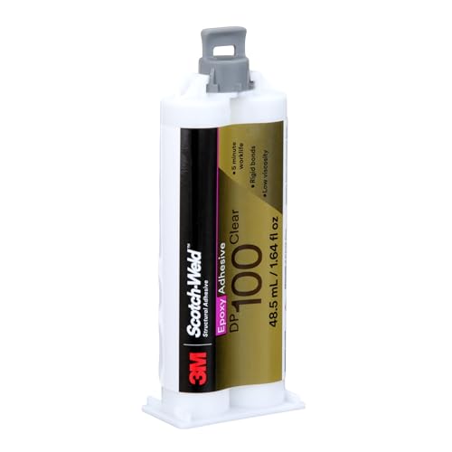 Image of 3M Scotch-Weld Epoxy Adhesive DP100, Clear, Two-Part Fast Cure Rigid Epoxy, High Shear Strength, High-Flow, Low Viscosity, Self-Leveling, 48.5 mL (1.64 fl oz) Duo-Pak, 1 Each