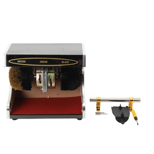 TABODD Cireuse à chaussures automatique 60 W, cireuse à chaussures, polisseuse électrique, avec 2 brosses, 1200 tr/min