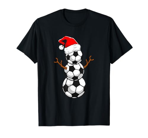 Cadeau amusant Père Noël bonhomme de neige joueur de football T-Shirt