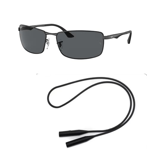 Ray-Ban RB3498 Sunglasses Bundle: RB 3498 006/81 Matte Black Grey and Universal Anti-slip Silicone Leash2