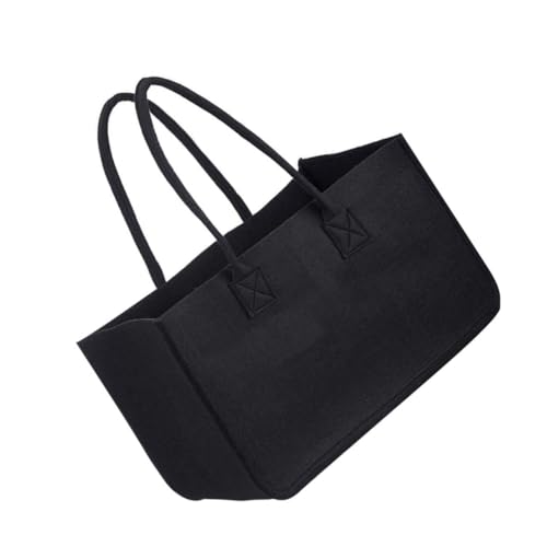 MUCKLILY Cesta De Almacenamiento De Leña Bolsa De Almacenamiento De Fieltro Almacenar Registro Exterior Bolsa De Con Almacenamiento Al Aire Libre Bolsa De Leña Tejido Sintió Negro