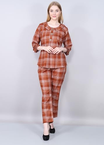 Image of AMOLDO Denim Printed Co-Ord Set For Women | 2 Piece Denim Co-Ord