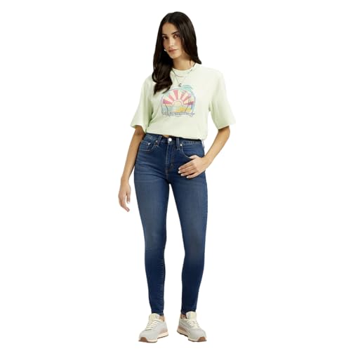 Image of Women's High Rise 721 Skinny Dark-Blue Jeans
