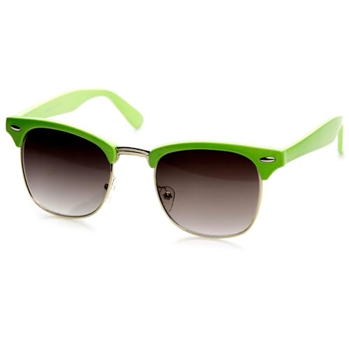 Image of zeroUV Half Frame Semi-Rimless Horn Rimmed Sunglasses