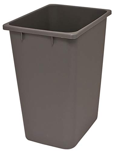Caneca de basura rectangular gris de 34 litros miniatura 2